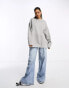 ASOS DESIGN Heavy weight oversized sweatshirt in grey marl