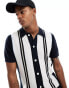 Фото #1 товара Selected Homme knitted button up polo in navy colour block