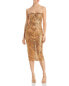 Фото #1 товара Bronx And Banco Womens Giselle Boning Midi Dress Gold Size US6/Medium