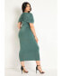 ფოტო #3 პროდუქტის Plus Size Capelet Ruched Dress