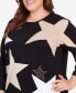 Plus Size Neutral Territory Star Patch Crew Neck Sweater