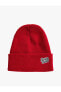 Фото #1 товара Шапка Koton Basic Knit Beanie Folded EmbroideRed Detail