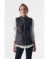 Фото #1 товара Women's Stitch Drawstring Sleeveless Jacket, Waistcoat, Black