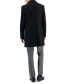 ფოტო #2 პროდუქტის Men's Slim-Fit Wool Classic Black Overcoat