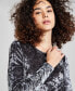 Фото #3 товара Women's Crewneck Long-Sleeve Velvet Bodysuit, Created for Macy's