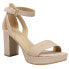 CL by Laundry Go On Block Heels Womens Beige Dress Sandals GASP-NDE