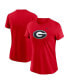 ფოტო #1 პროდუქტის Women's Red Georgia Bulldogs Primetime Evergreen Logo T-Shirt