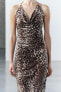 Фото #3 товара Платье с драпировкой и леопардовым принтом ZARA