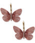 Gold-Tone Pavé Openwork Butterfly Drop Earrings Бордовый - фото #1