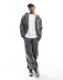 Фото #6 товара ASOS DESIGN zip through hoodie with distressing detailing in charcoal grey