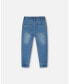 Boy Light Blue Stretch Denim Jogger Pants - Child