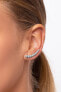 Minimalist longitudinal silver earrings EA80W
