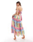 Anaya tie back maxi dress in multi stripe