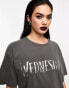 ASOS DESIGN Wednesday Addams oversized t-shirt with chrome licence graphic in washed charcoal