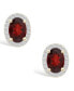 Фото #3 товара Серьги Macy's Garnet and Sapphire Halo Studs