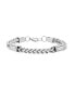 Men's Stainless Steel Wheat Chain and Simulated Diamonds Link Bracelet