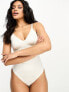 Spanx contouring Satin thong bodysuit in linen white