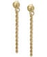 Фото #4 товара Rope Chain Drop Earrings in 10k Gold