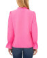 Women's V-Neck Long Sleeve Ruffle Trim Blouse