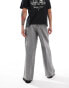 Фото #4 товара ASOS DESIGN smart extreme wide joggers in grey with long drawcord