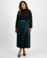 ფოტო #1 პროდუქტის Plus Size Mixed-Media Pleated Midi Dress