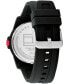 ფოტო #3 პროდუქტის Men's Quartz Black Silicone Watch 44mm