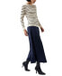 ფოტო #4 პროდუქტის Women's Stripe Crinkle Knit Long-Sleeve Top