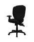 Фото #2 товара Mid-Back Black Fabric Multifunction Ergonomic Swivel Task Chair With Adjustable Arms
