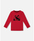 Baby Boys Baby T-Shirt Red With Moose Print Красный, 12 месяцев - фото #1