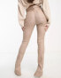 Фото #4 товара ASOS DESIGN Hourglass power stretch skinny kick flare with split hem in beige coated