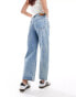 Free People low-rise cropped baggy jeans in light blue