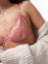 Topshop Mya flower lace underwire bra in pink