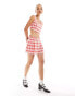 Фото #2 товара Something New X Chloe Frater skort co-ord in red check