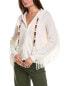 Minnie Rose Zip Fringed Cashmere Hoodie Women's