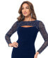 ფოტო #4 პროდუქტის Women's Studded Mesh-Yoke Midi Dress