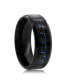 Фото #2 товара Stainless Steel Black and Blue Carbon Fiber Ring