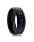 ფოტო #2 პროდუქტის Stainless Steel Black and Blue Carbon Fiber Ring