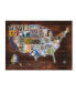 Фото #1 товара Masters Fine Art 'USA License Plate Map on Wood' Canvas Art - 18" x 24"
