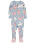 Фото #1 товара Toddler 1-Piece Cat Print 100% Snug Fit Cotton Footie Pajamas 4T