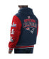 ფოტო #2 პროდუქტის Men's Navy, Red New England Patriots Player Option Full-Zip Hoodie Jacket
