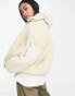 New Look borg zip through jacket in cream weiß, L - EU 44-46 - фото #2