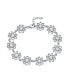 ფოტო #1 პროდუქტის Delicate Floral Flower Created White Synthetic Opal Multi Charm Link Daisy Bracelet Anklet For Women Silver Adjustable 7.5-9 inch