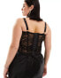 Фото #6 товара ASOS DESIGN Curve boned lace corset with cup detail in black