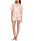 ფოტო #1 პროდუქტის Women's 2-Pc Gabriella Printed Shorty Pajamas Set