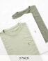 Фото #1 товара AllSaints Brace 3-pack brushed cotton t-shirts in green multi