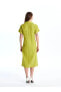 Фото #5 товара LCWAIKIKI Classic Gömlek Yaka Kendinden Desenli Kısa Kollu Kadın Elbise