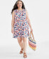 Фото #1 товара Plus Size Printed Sleeveless Flip Flop Dress, Created for Macy's