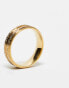 Фото #3 товара ASOS DESIGN waterproof stainless steel band ring with greek wave design in gold tone