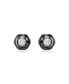 ფოტო #1 პროდუქტის Round Cut, White, Ruthenium Plated Numina Stud Earrings