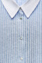Рубашка из смесового льна в полоску с контрастными деталями ZARA